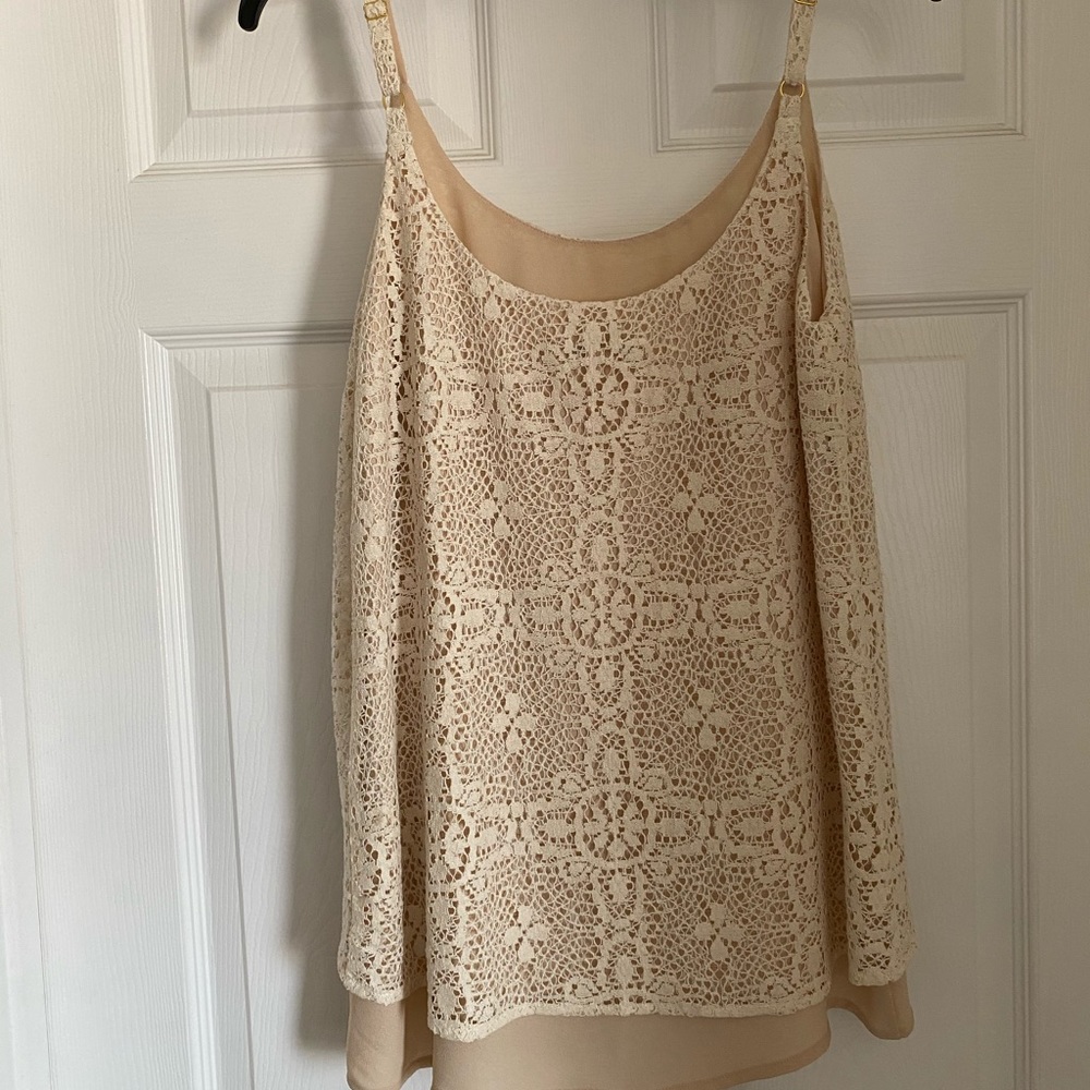 Cabi creme camisole tank with lace detail size s. - Picture 2 of 6